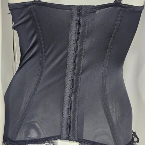 Rene Rofe Lingerie  Lace Corset Top with Attached Garters - Picture 4 of 9